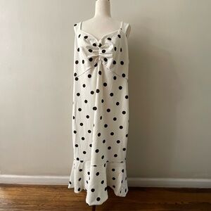 Rachel Roy Sleeveless Dress Polka Dots White Size 18W NWOT